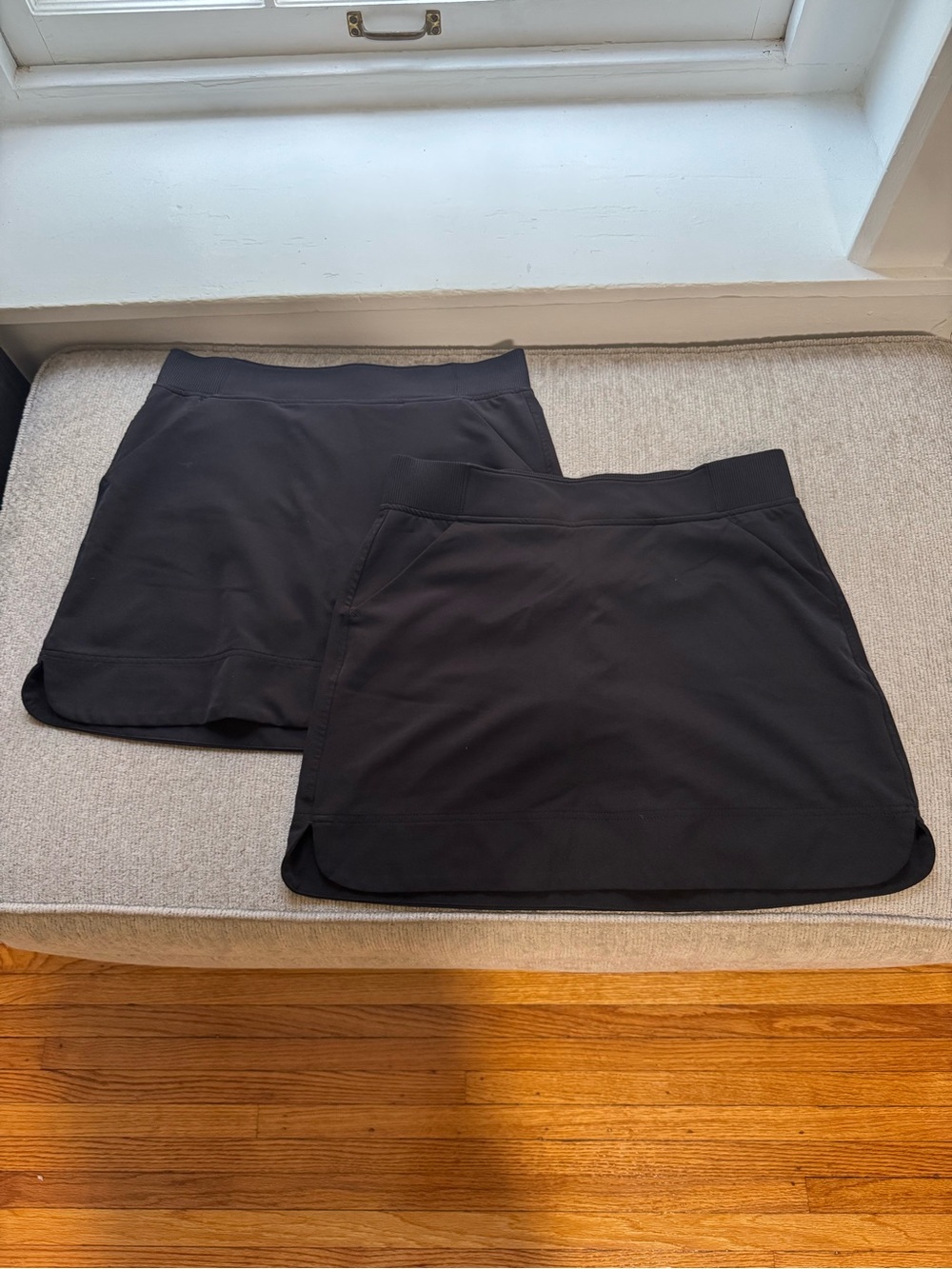 Black Athletic Mini Skirt with Side Pockets & Built in Shorts - set of 2